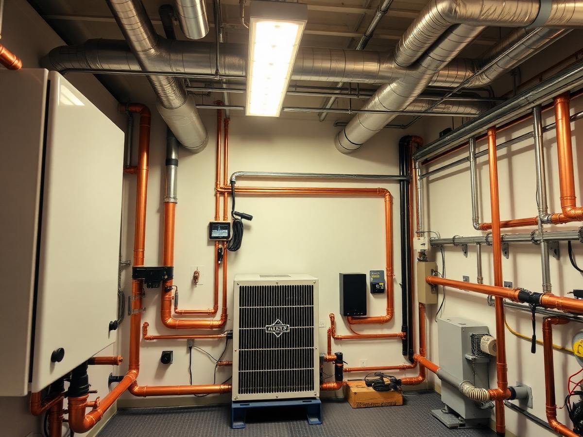 Demo photograph illustrating high-efficiency furnace install
